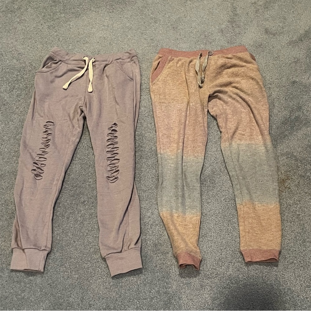 EUC - Lot of 2 - Vintage Havana - Girls Size (L) 14 Joggers - Gray & Tie-Dye